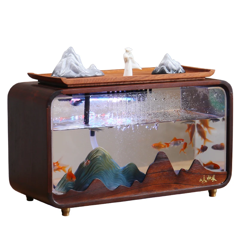 Desktop fish tank running water ornaments modern circulating water fish farming household fish tank ornaments Chinese gifts