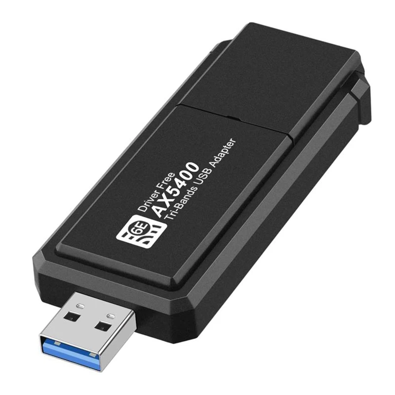 

1 PCS 5400Mbps USB 3.0 Wireless Network Card Wifi 6E Tri-Band 2.4G 5G 6G Adapter Black