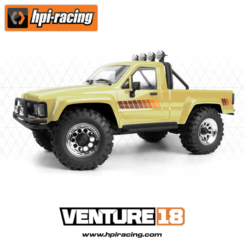 

New Color Classic Yellow Hpi Venture 18 1/18 4WD Brushed or Brushless RTR Rock Crawler Metal 2-Speed Gearbox Climbing Car Model