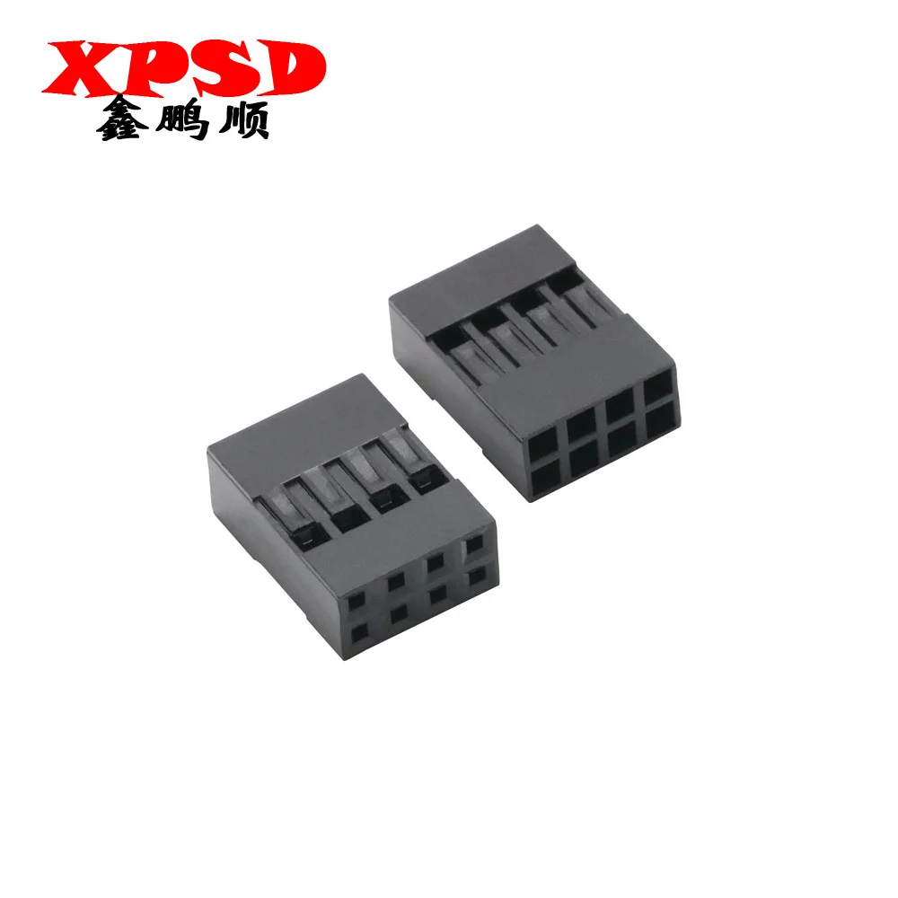 TJC8 Dupont Plastic Shell Plug 2.54mm Double Row Dupont Connector 2*2/3/4/5/6/7/8/9/10/20P Housing Female Pin Connector Terminal