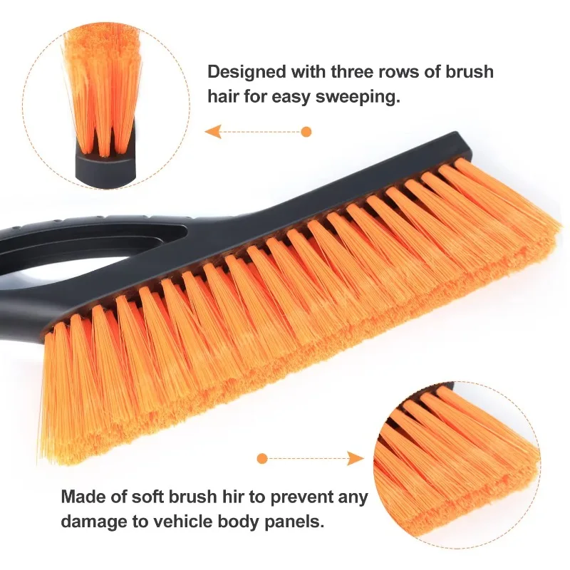 فرشاة ثلج عالمية للسيارة مع مكشطة ثلج قابلة للفصل ومجرفة لإزالة الثلوج في الشتاء وإزالة الجليد على الزجاج الأمامي