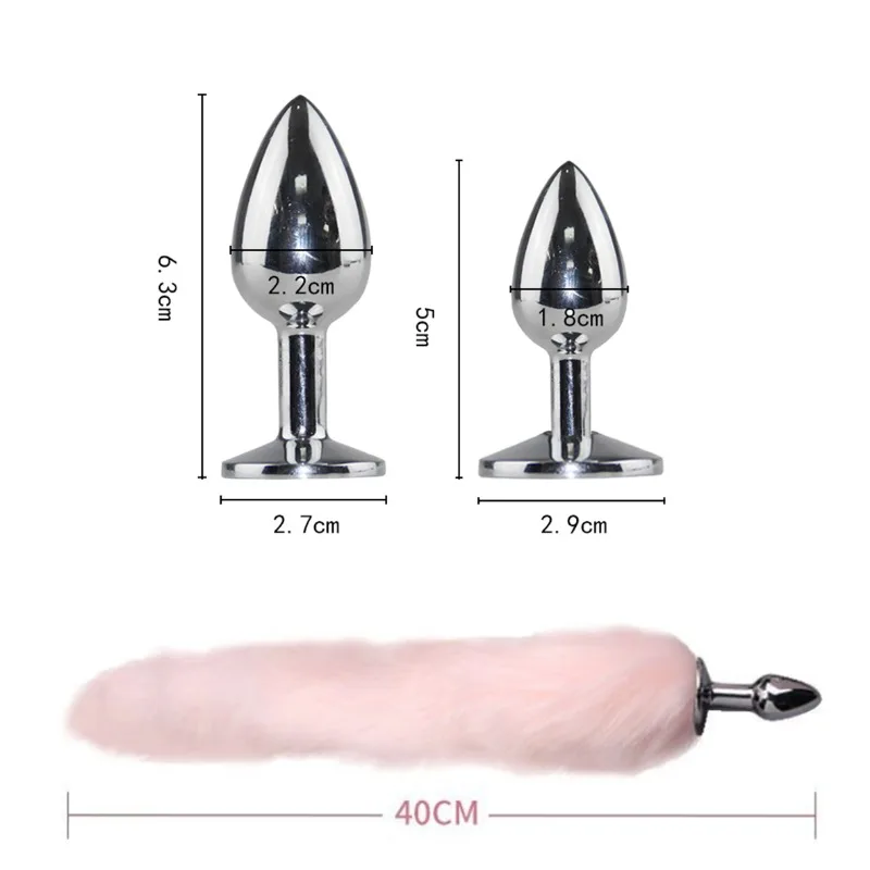 Sexy Fox Anal Plug Mini Tail Anal Toys for Beginner Stainles Steel Anal Plug Cosplay Sex Toys for Couple Men Woman Adult Product