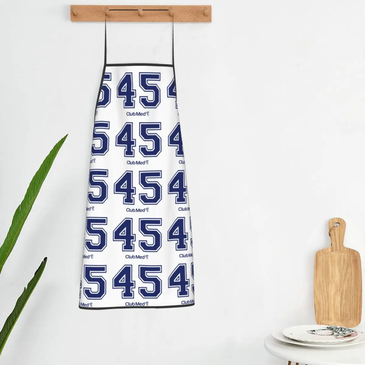Number 45 Club Med Apron Chef Cooking Cuisine Tablier Bib Kitchen Cleaning Pinafore for Women Men Gardening