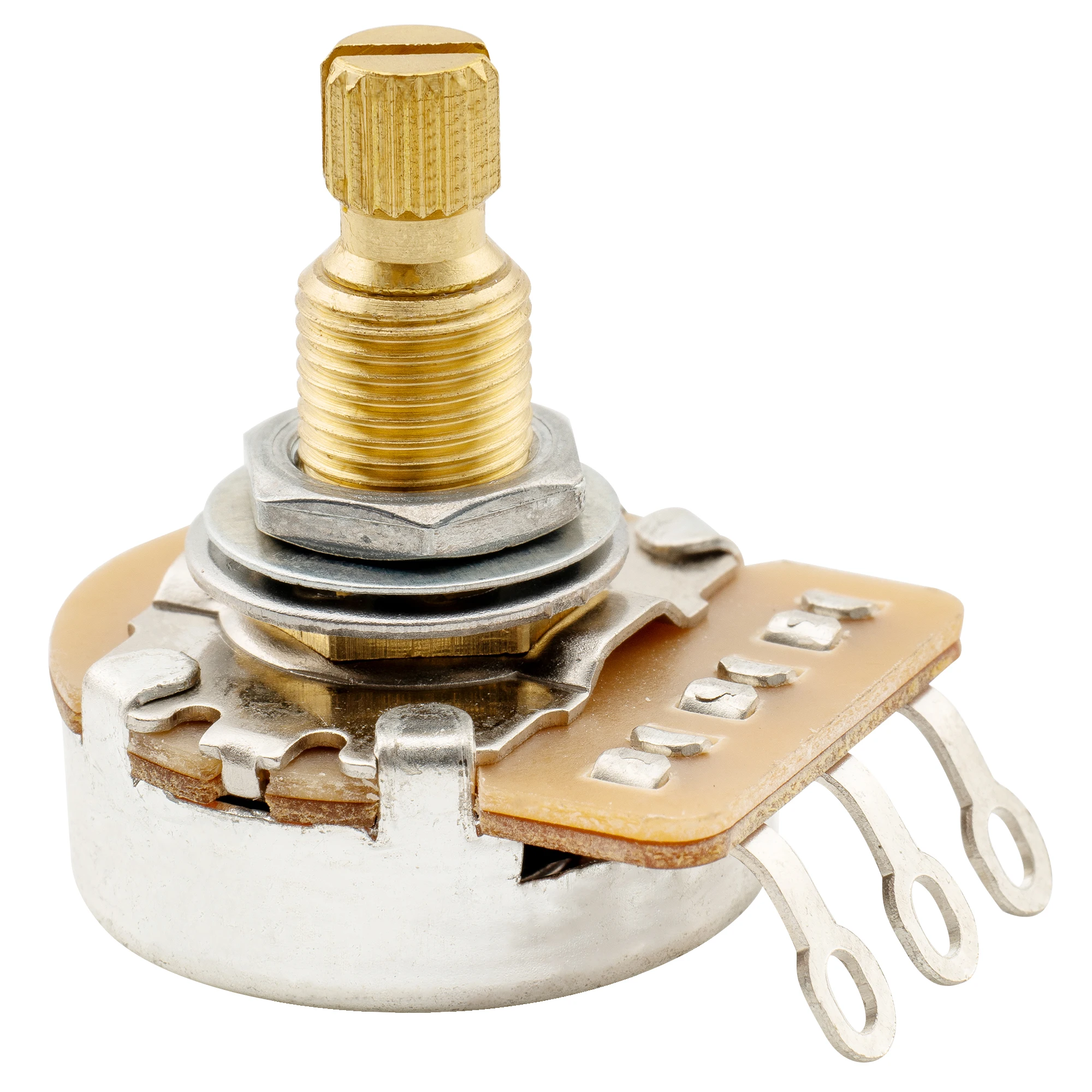Musiclily Pro HD A250K/B250K/A500K/B500K/A25K/A1M Vollmessing Metrisch Grob 18-Spline Geteilter Schaft Potentiometer – Detail 15