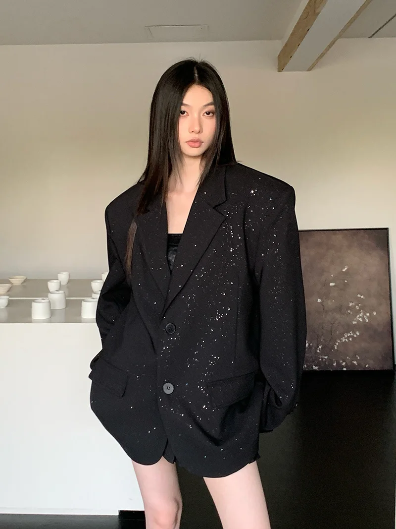 

Blazer Mujer Women'S Coat Modern Garment Removable Woman'S Tying Look Fahison Fat Special Charming Tender Personality Office