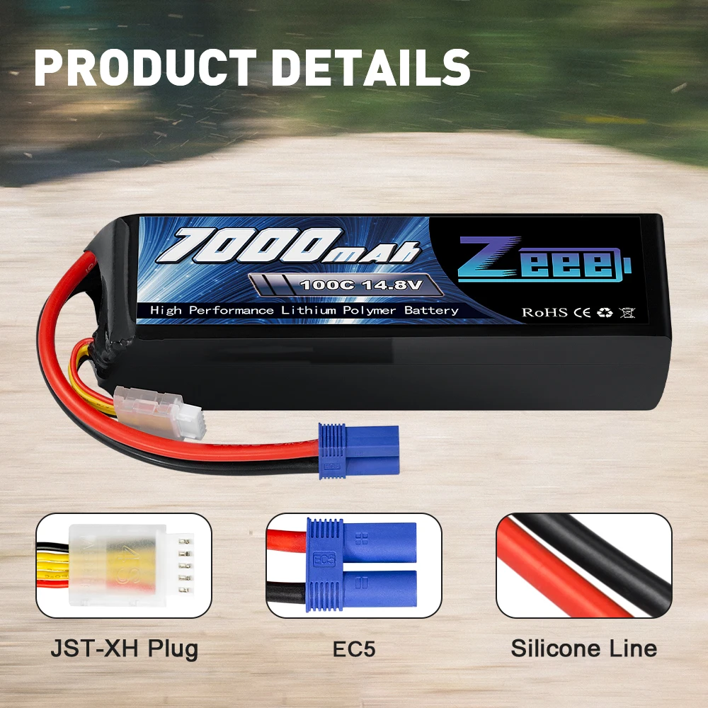 1/2pcs Zeee 4S Lipo Battery 14.8V 100C 7000mAh Softcase with T/EC5 Plug for RC Car Truck Airplanes FPV Drone RC Model Parts