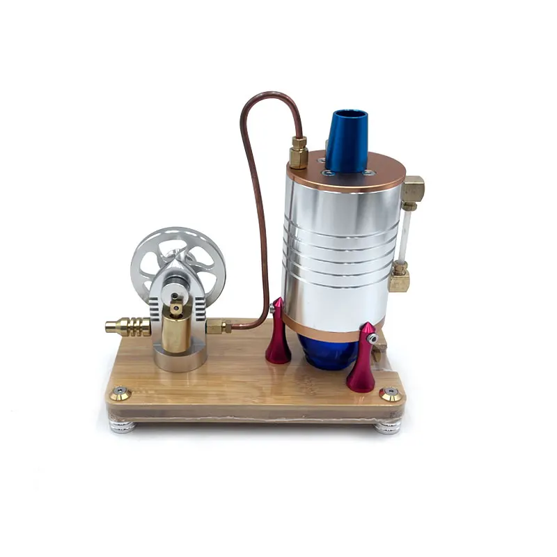 

K006 Physical Vertical Retro Steam Engine Model DIY Aluminum Alloy Heating Boiler Engine Model Toy