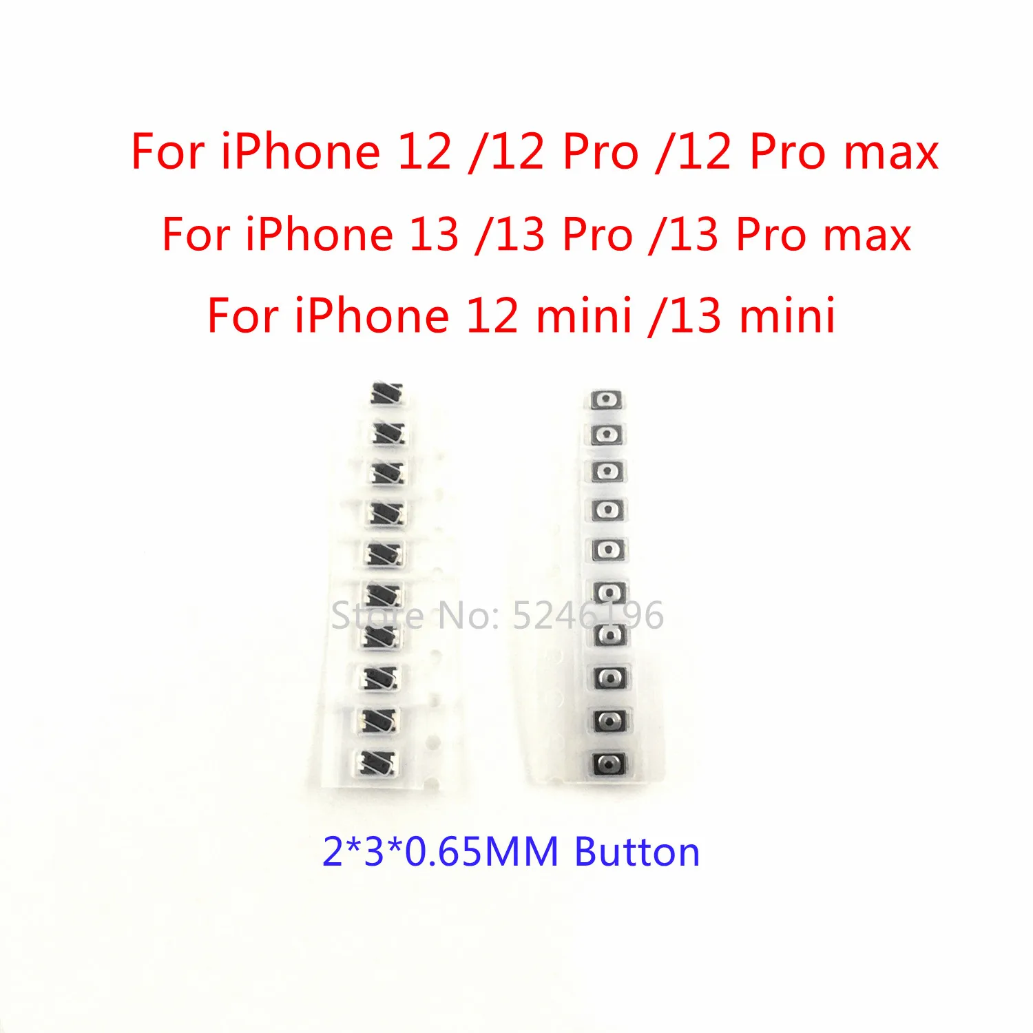 10-100pcs 2*3*0.65MM Power on Volume Button 2Pin For iPhone 12 12 Pro max 12 mini iPhone 13 13 Pro max 13 mini Replace Part