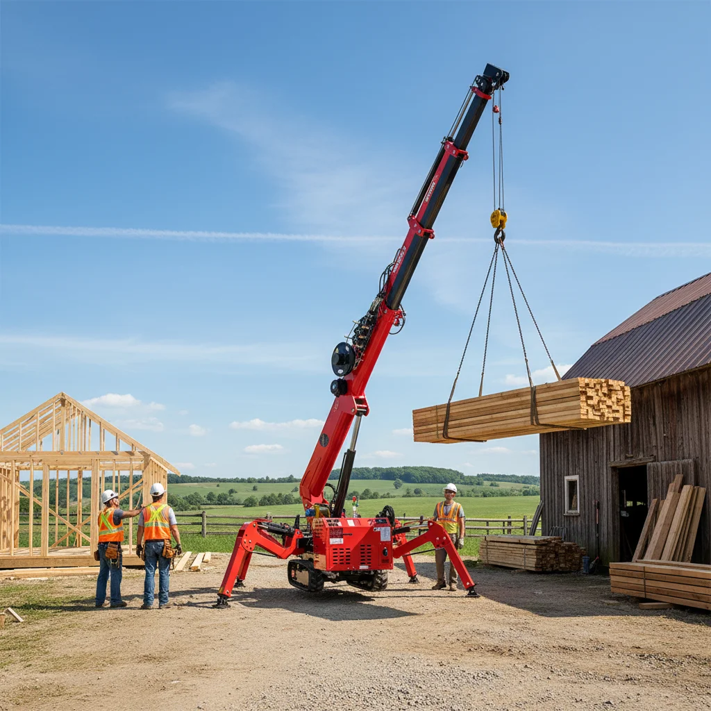 3/ 5/ 8 Ton EPA CE Compact Telescopic Spider Crawler Crane with Fly Jib Grúa Araña