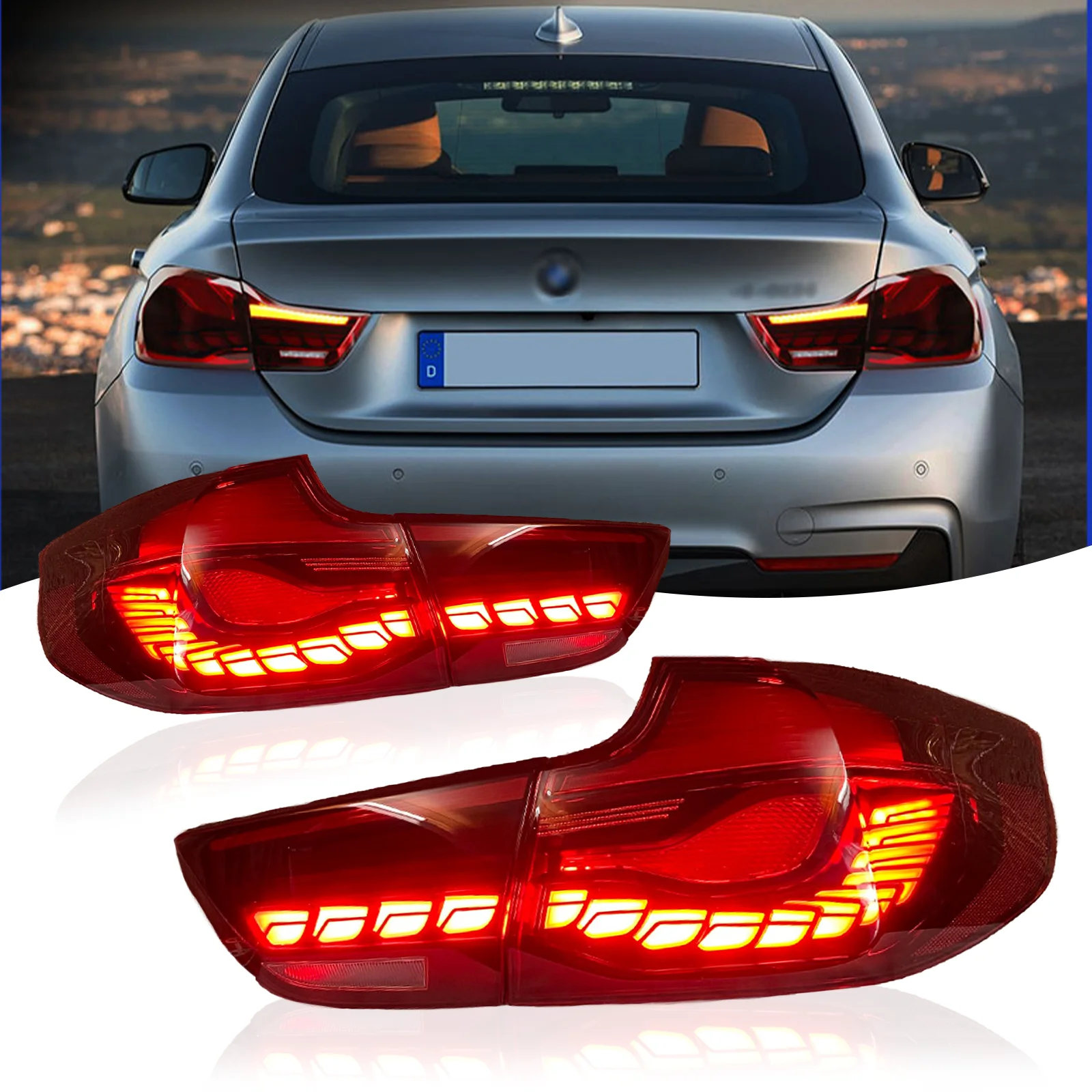 Car LED Rear Taillights for BMW 4 Series M4 2013-2021 Animation Rear Lamps LED Taillight Assembly