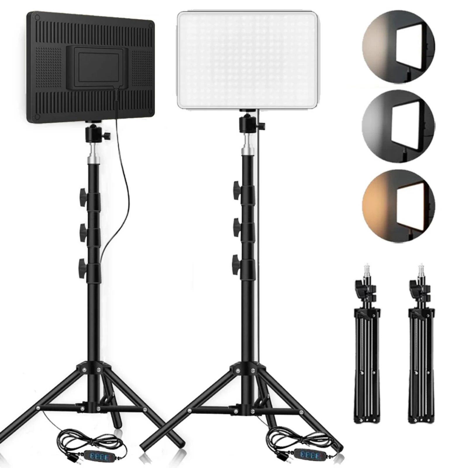 Photography Lighting LED Video Lights Conference Selfie Light Photo Studio Lamp With Tripod for Shoot Live Streaming TikTok Zoom