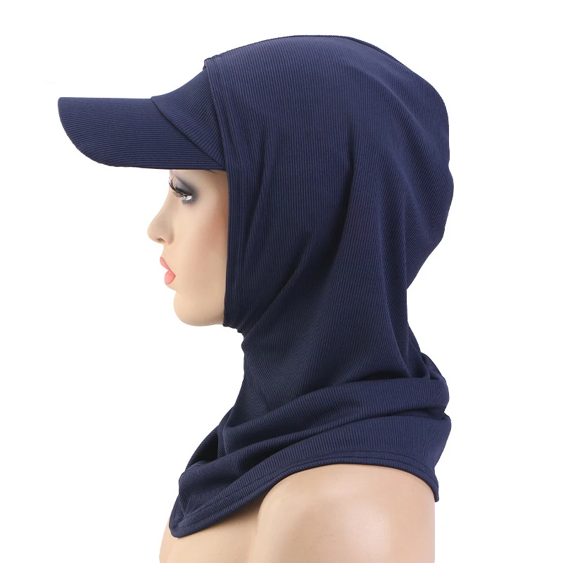 

Мусульманский хиджаб из 2 предметов для женщин, шляпа в стиле Амира, платок с полями, мгновенный тюрбан, чехол на голову и шею, уличный солнцезащитный козырек с капюшоном, обёрточная бумага