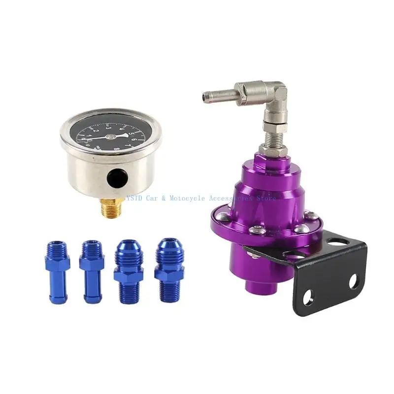 L5BC Universal AutoFuel Druckregler Kompressor mit Messgerät Aluminium