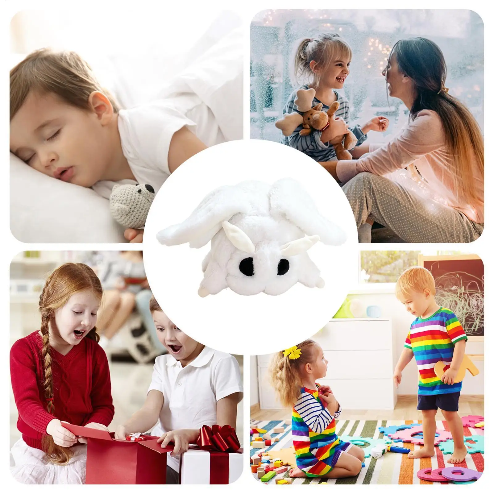 26cm Cute White Moth Plush Toy Realistic Soft Stuffed Insect Animal Educational Gift for Nature Lovers Cute Plushie for Kids