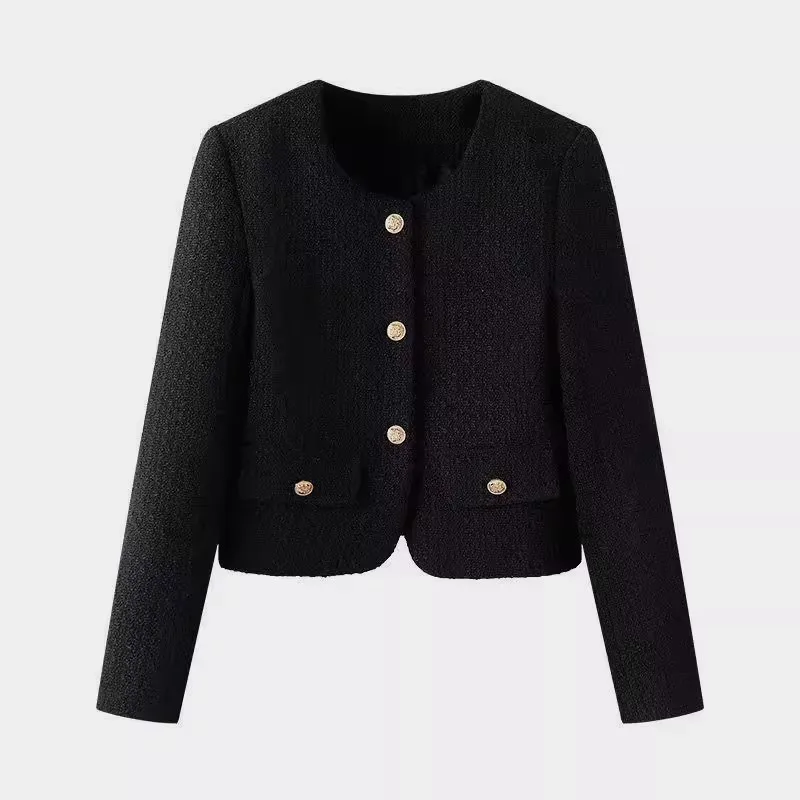 Giacche da donna con scollo tondo monopetto casual primavera autunno