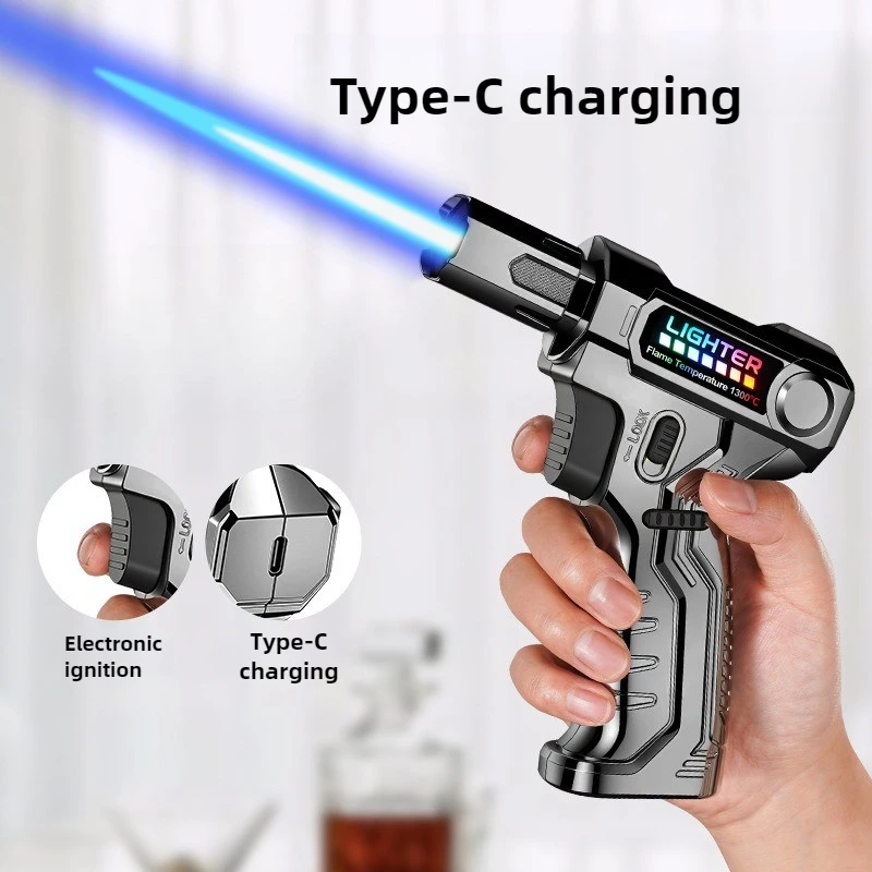 New High Temperature Windproof Inflatable Welding Spray Gun, Barbecue Point Cigar Kitchen Baking High Power Lighter