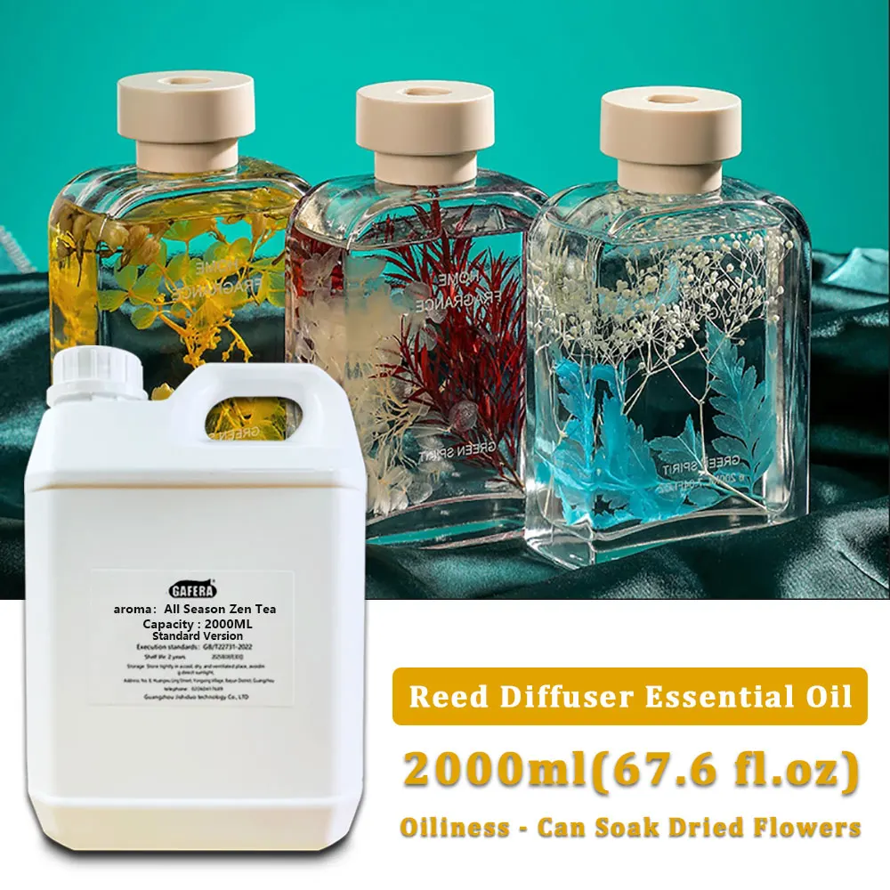 GAFERA 2000ml(67.6 fl.oz) All Season Zen Tea/Hilton Essential Oils - For Reed Diffuser & Fireless Aroma Diffuser & Vine Diffuser