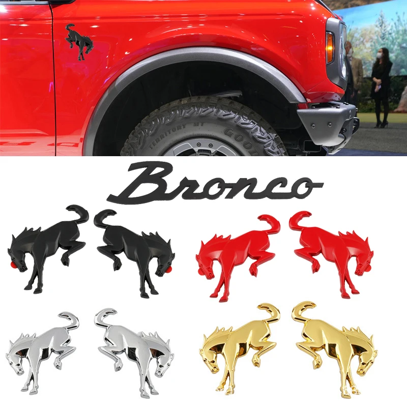 

2pcs Car 3D Metal Emblem Badge Decals Sticker For Ford Bronco 2022 2023 Sport Logo Trunk Body Fender Styling Sticker Accessories