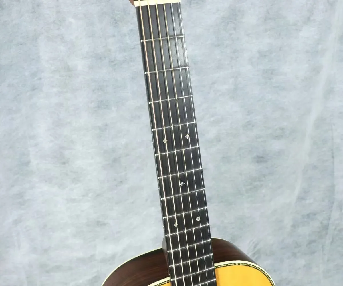 wide neck guitar new parlor guitar solid top O28VS guitar 48mm nut width slot headstock acoustic electric guitar