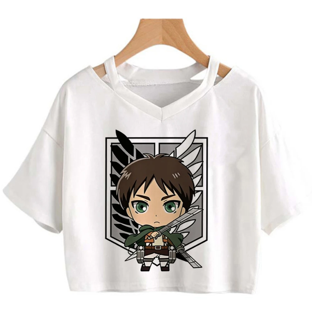 Attack on Titan cropped top female scene  streetwear grunge baddie funny top tees cute funny summer japanese
