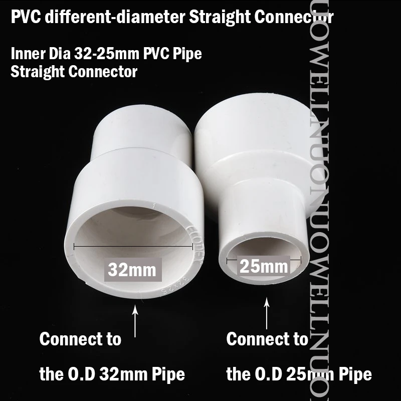 10Pcs 20 25 32 40 50 63mm Different-Diameter Straight PVC Pipe Reducing Connectors Garden Irrigation Fittings Fish Tank Parts