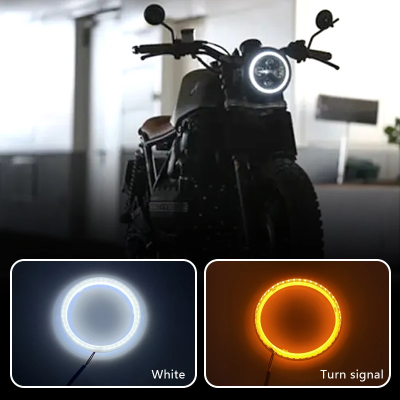 1pc LED Baumwolle weiß gelb Engel Auge Halo Ring 60mm 70mm 80mm 90mm 110mm 120mm mm Auto Drl Augen mit Blinker Licht