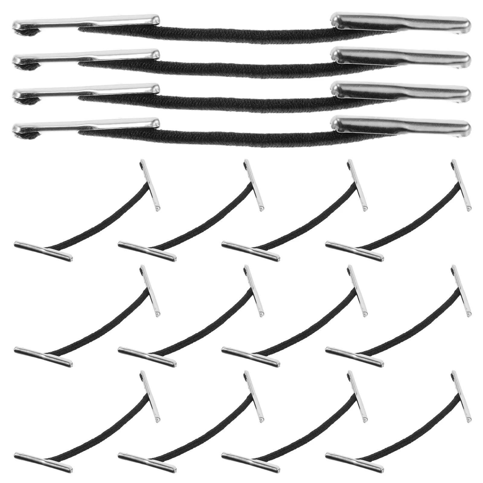 100Pcs Barbed Elastic Rope with Iron Buckle Stretchy Soft String Cord Adjustable for Hats Crafts Binding Sewing