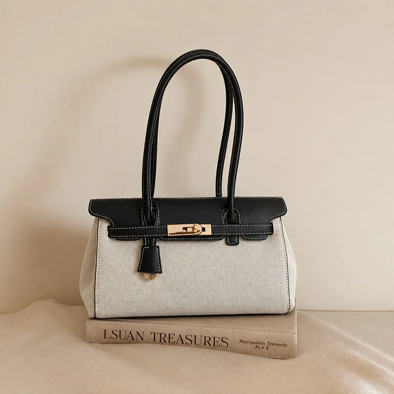 New niche briefcase for women, new 2026 design French stick bag, high-end feel handbag, shoulder and armpit bag