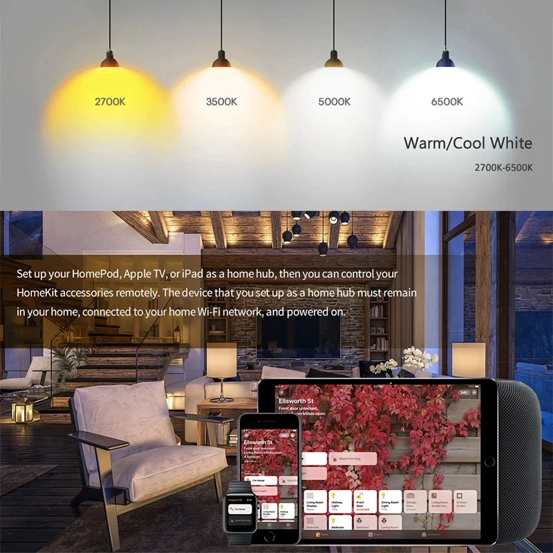 Tuya E27 Wifi Smart Light Bulb LED Lamp لمبة متعددة الألوان مع Siri for Alexa Google Smart Things Alice Home Assist Homekit