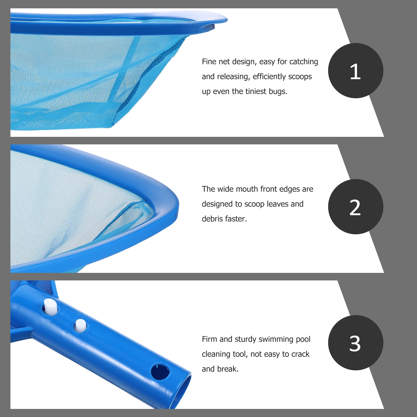 

Leaf Skimmer Ultra Fine Mesh Deep Cleaning Basket Sturdy Frame Debris Removal Tool For Pools Ponds Fountains Fish Tanks Pool