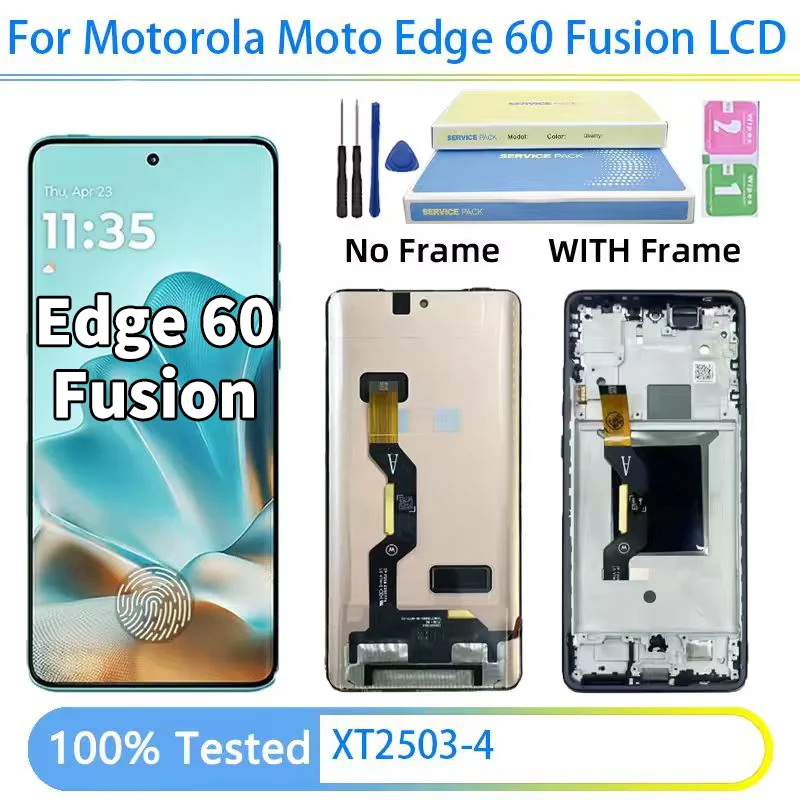 Pantalla Edge60 Fusion XT2503-4 con huella dactilar para Motorola Edge 60 Fusion LCD pantalla táctil digitalizador montaje