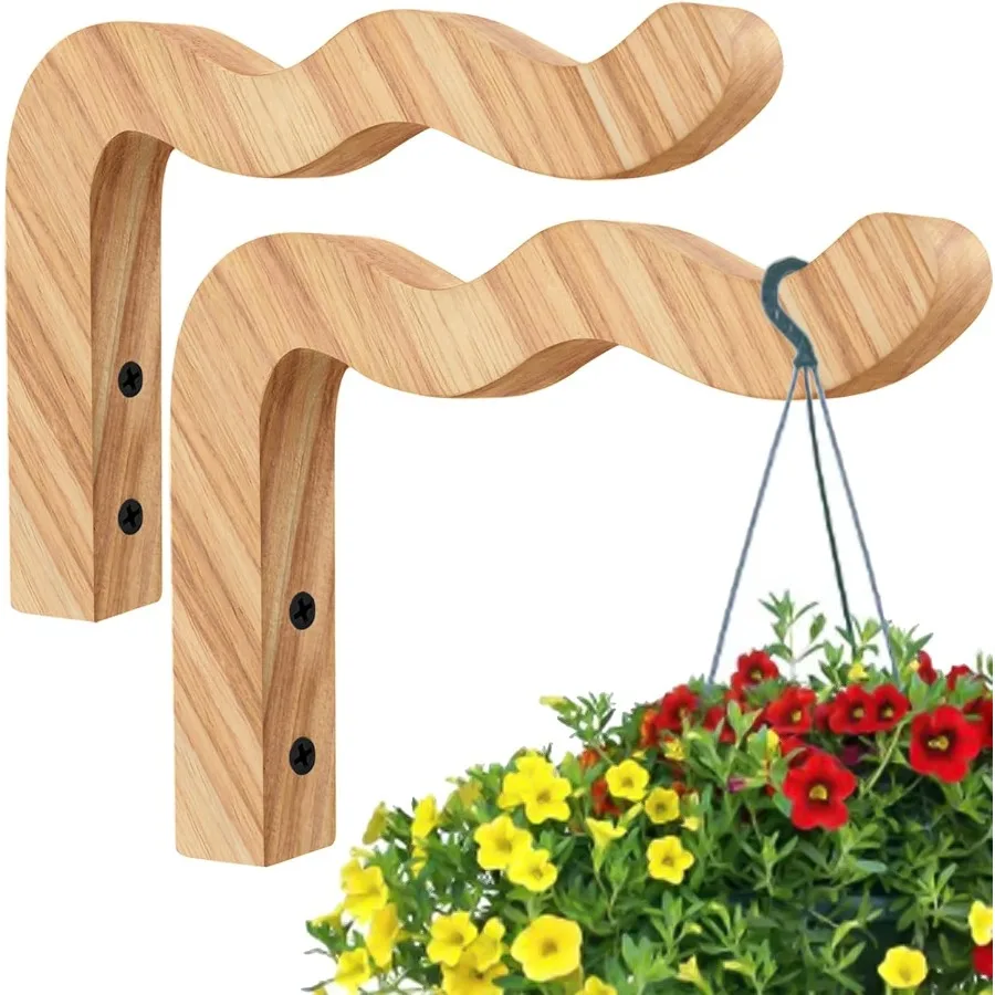 

Plant Hanger Plant Hooks for Hanging Baskets 2 Pcs Wooden Hanging Baskets 6.7 Inches Perfect for Flower Pots Lanterns Wind Chim