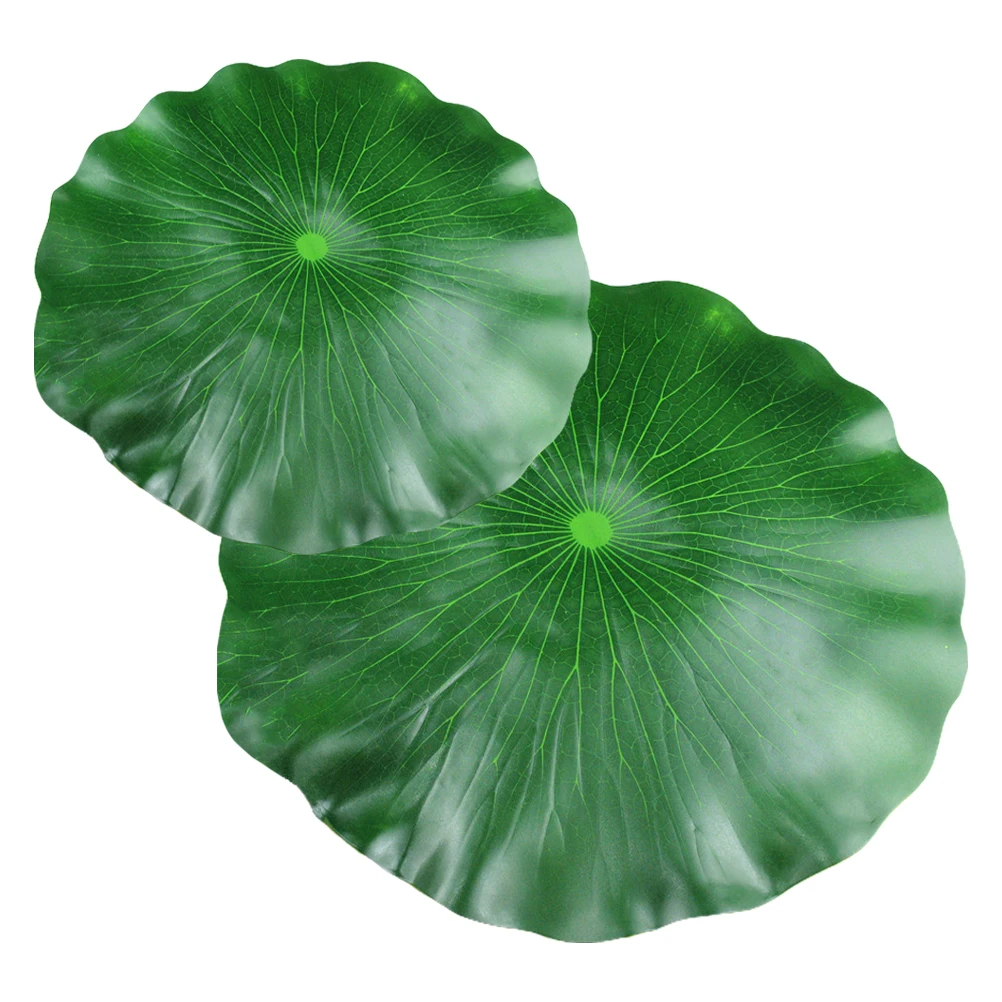 

2Pcs Artificial Lotus Leaves Decor 60cm 38cm Floating Plastic Plants for Pond Aquarium Pool Fake LotusAquarium Fish Tank Decor