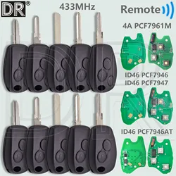 DR 4A PCF7961M ID46 PCF7946/7947 433MHz Car Remote Key For Renault Megane Duster Modus Clio 3 Twingo DACIA Logan Sandero Kangoo