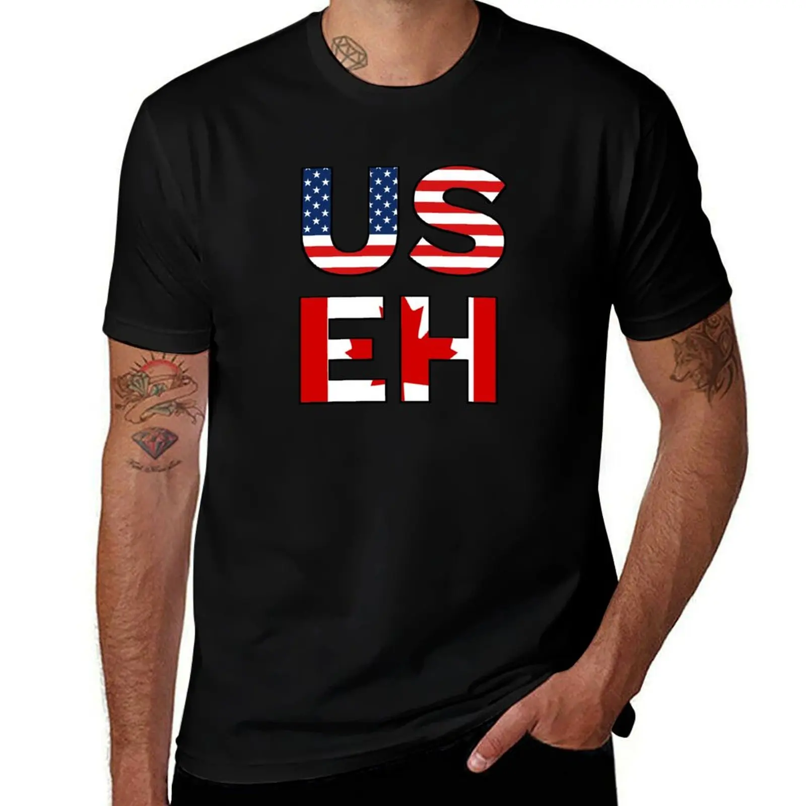 

United States Canada T-Shirt man graphic t shirt t shirt custom print man t shirts cotton T-shirt