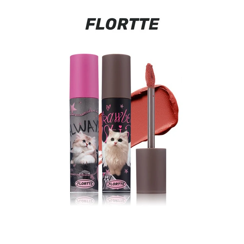 FLORTTE Velvet Lip Cream Soft Matte Mousse Texture Lipstick,Lightweight & Non-Drying, Film-Forming Long-Lasting Lip Glaze