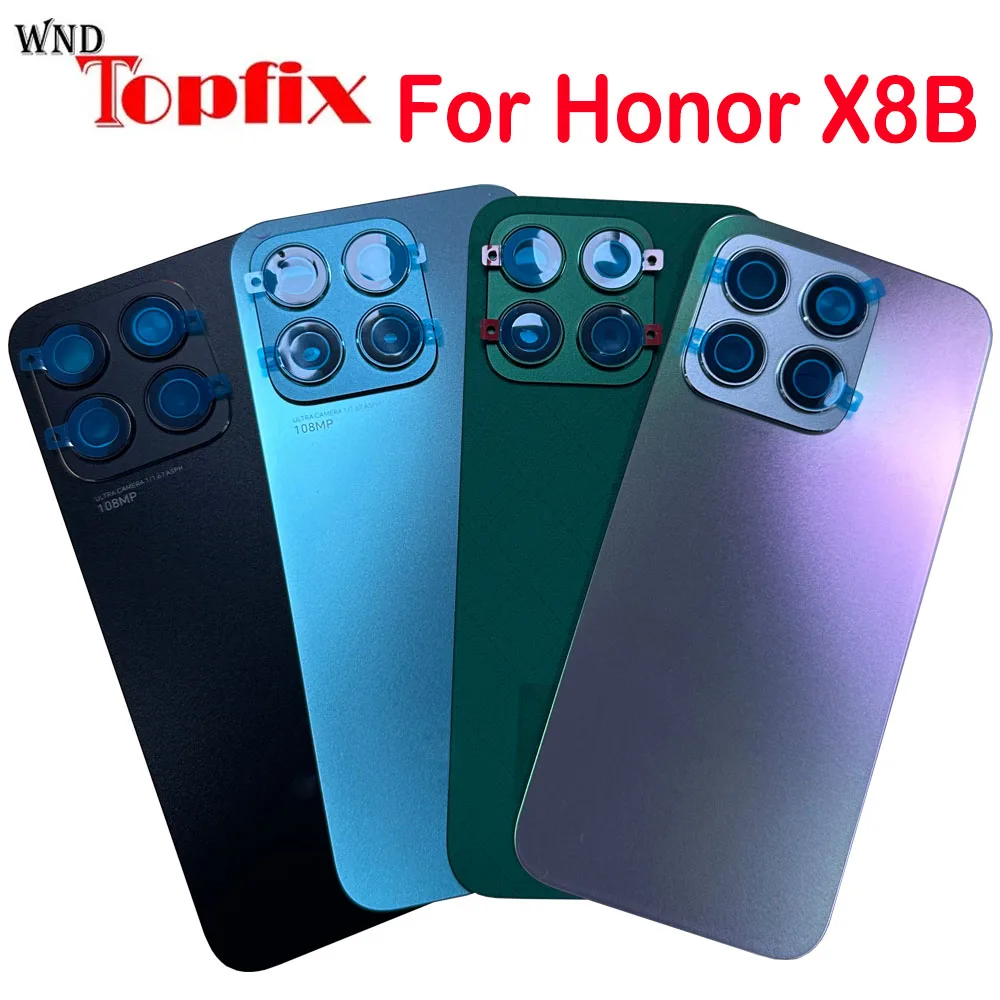 Задняя крышка аккумулятора для Huawei Honor X8B LLY-LX1 LLY-LX2 LLY-LX3, корпус задней двери панели с запасными частями для объектива камеры