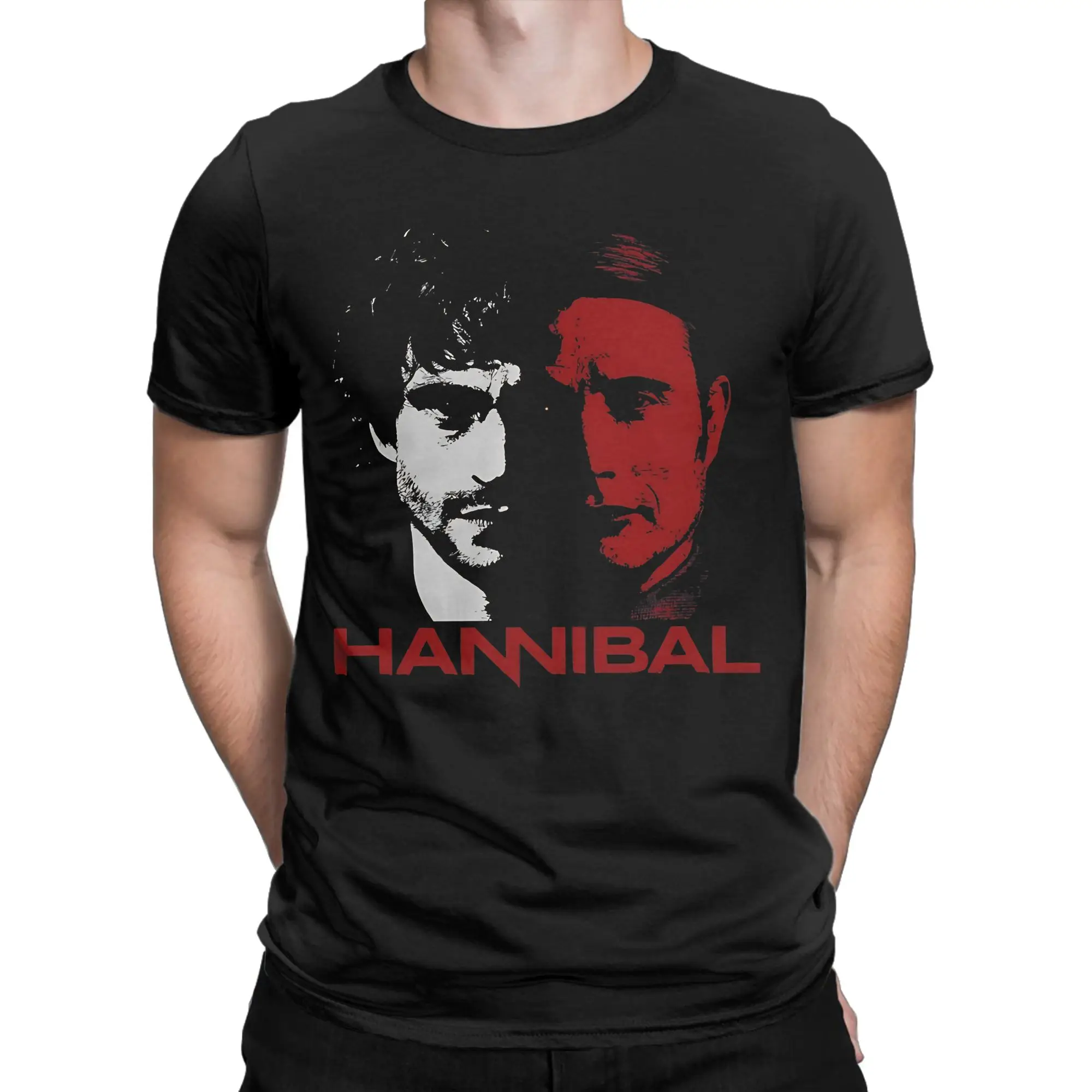 Hannibal  T Shirt Mads Mikkelsen Pure Cotton Clothing Awesome Short Sleeve Round Neck Tee Shirt Graphic Printed T-Shirts