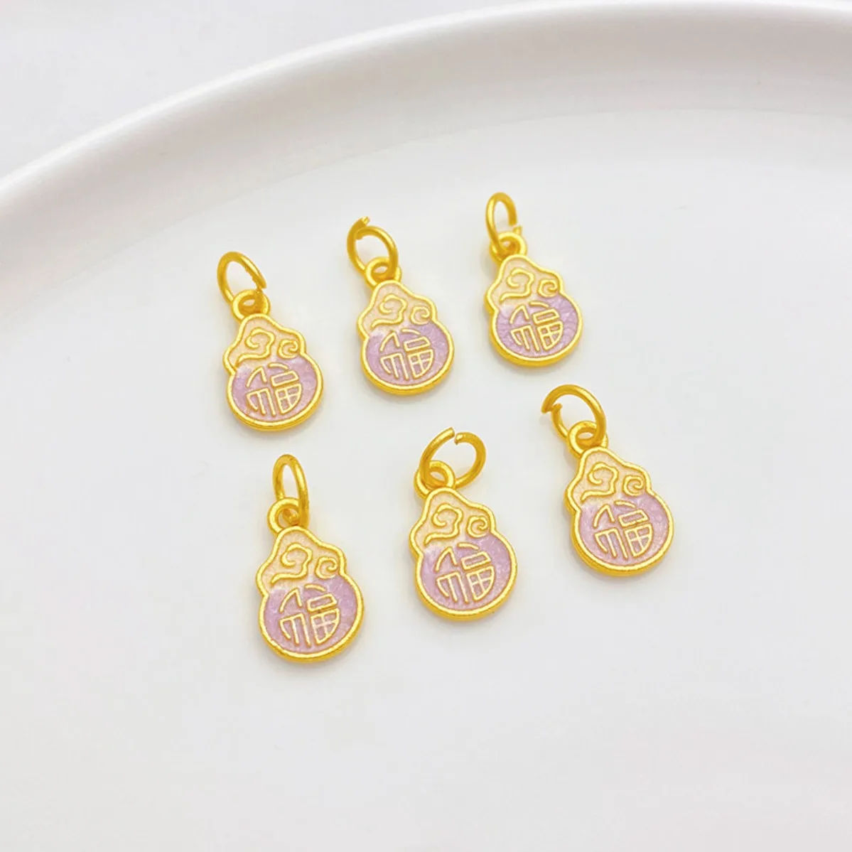 Ancient Sand‑Gold Lucky Gourd Charm Pendant DIY Findings for Braided Rope Bracelet Necklace Jewelry Making