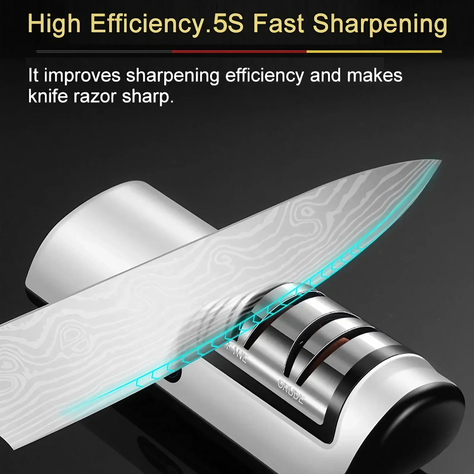 Electric Knife Sharpener Quick Sharpening Tool Rechargeable Non Slip Pad Portable Kitchen Blade Sharpener with 2 Modes
