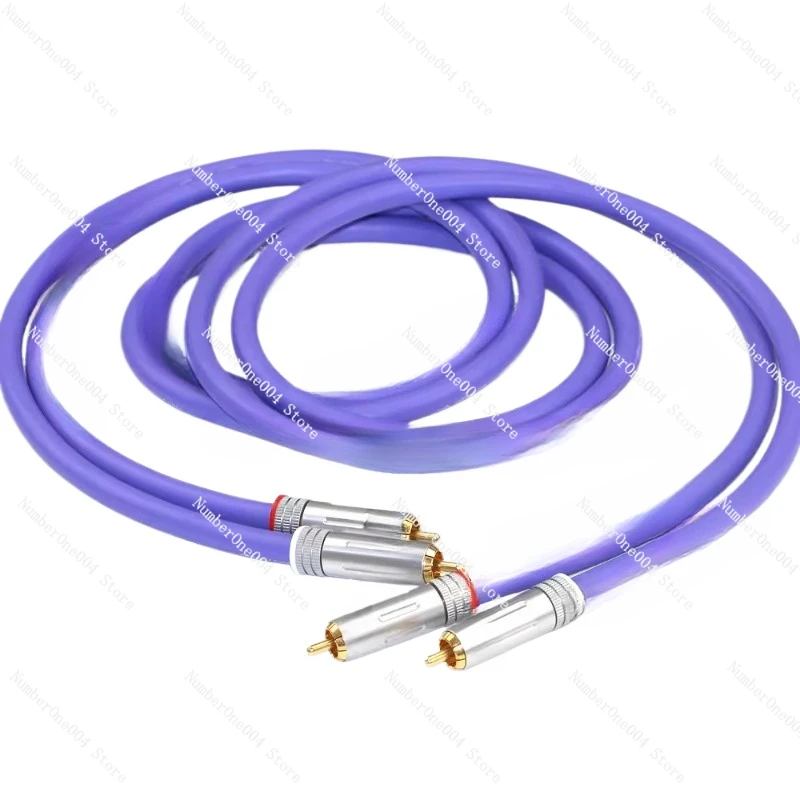 Applicable to Single crystal copper flagship, audio cable signal cable RCA two-to-two audio power amplifier connection