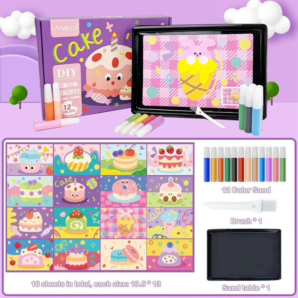 Nuovo set da disegno con sabbia fai-da-te Educazione per bambini Artigianato Apprendimento Sabbia Immagini d'arte Immagini d'arte Giocattolo da colorare per bambini