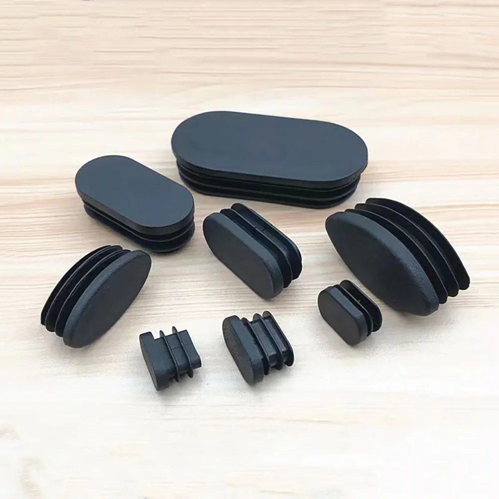 Tapón de tubo de plástico ovalado, 10x20-50x100, mesa, silla, taburete, tapón de extremo de tubo, insertos de tubo, tapón, almohadilla de pies niveladora de muebles