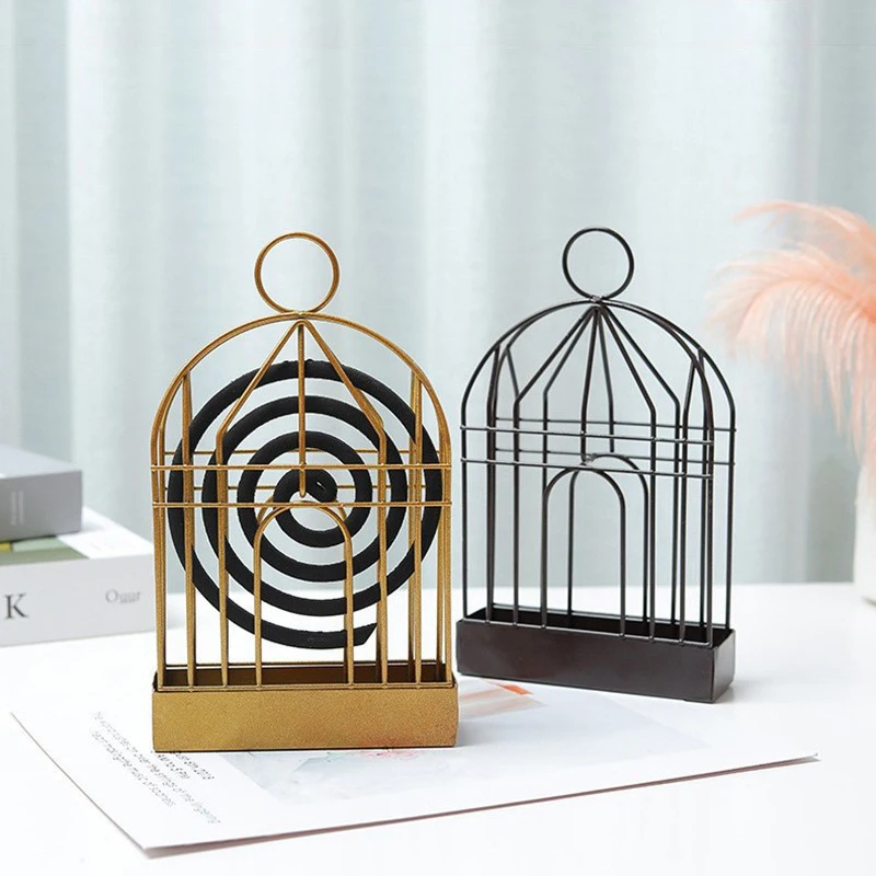 

Creative Mosquito Coil Holder Nordic Style Birdcage Shape Summer Day Iron Mosquito Repellent Incenses Rack Plate Home Decoration