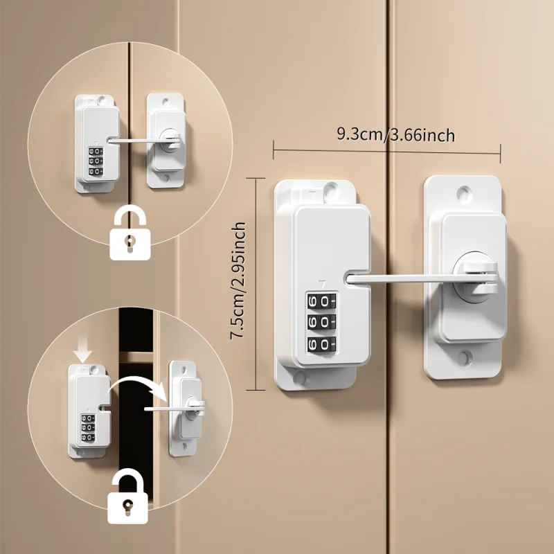 Multi-function Password Child Safety Lock, Easy Install Baby Proofing Lock for Cabinet Drawer Fridge, Anti-opening Home Security