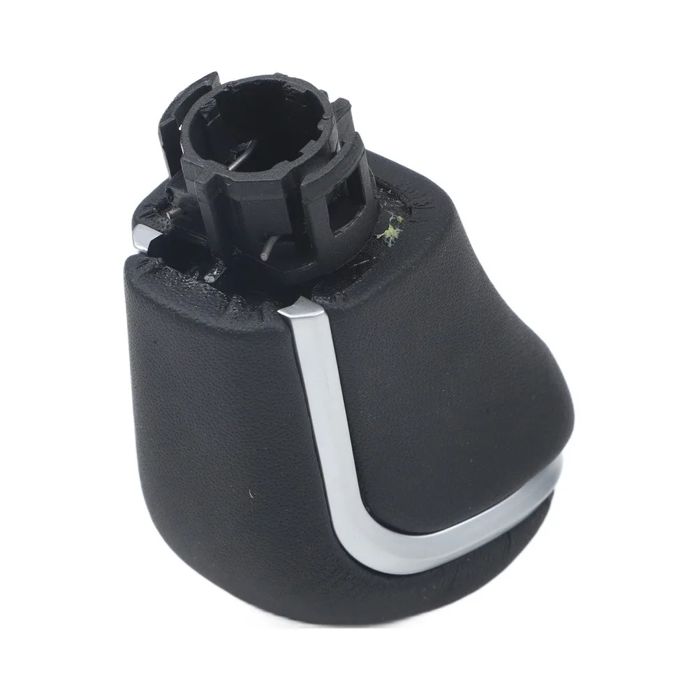 Vehicle Upgrade Black Leather Gear Shift Knob Shift Lever Modern Black Finish Sleek Aesthetics Direct Replacement