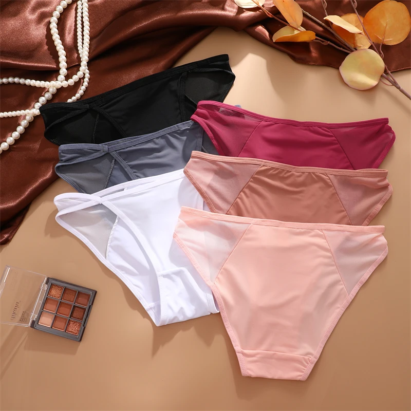 FINETOO 3Pcs Seamless Hollow Out Underwear Patchwork Lace Women\'s Panties Sexy Low Waist Female Underpants High Quality Briefs
