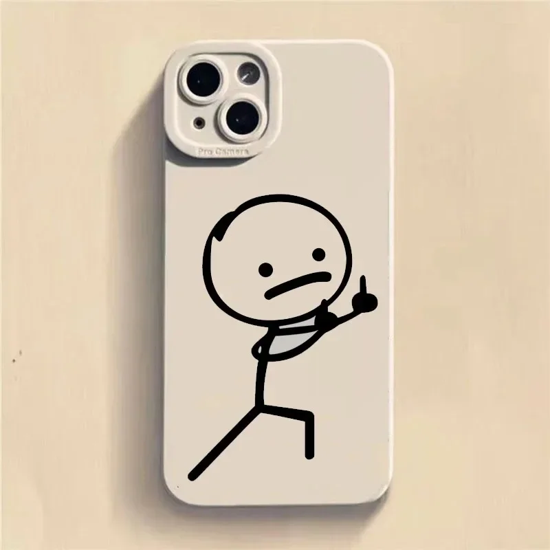 Cute Cartoon Matchman Matte Silicone Phone Case For iPhone 16 11 12 13 14 15 17 Pro Max XR XS X 7 8 Plus SE2 16E Soft Back Cover view 6