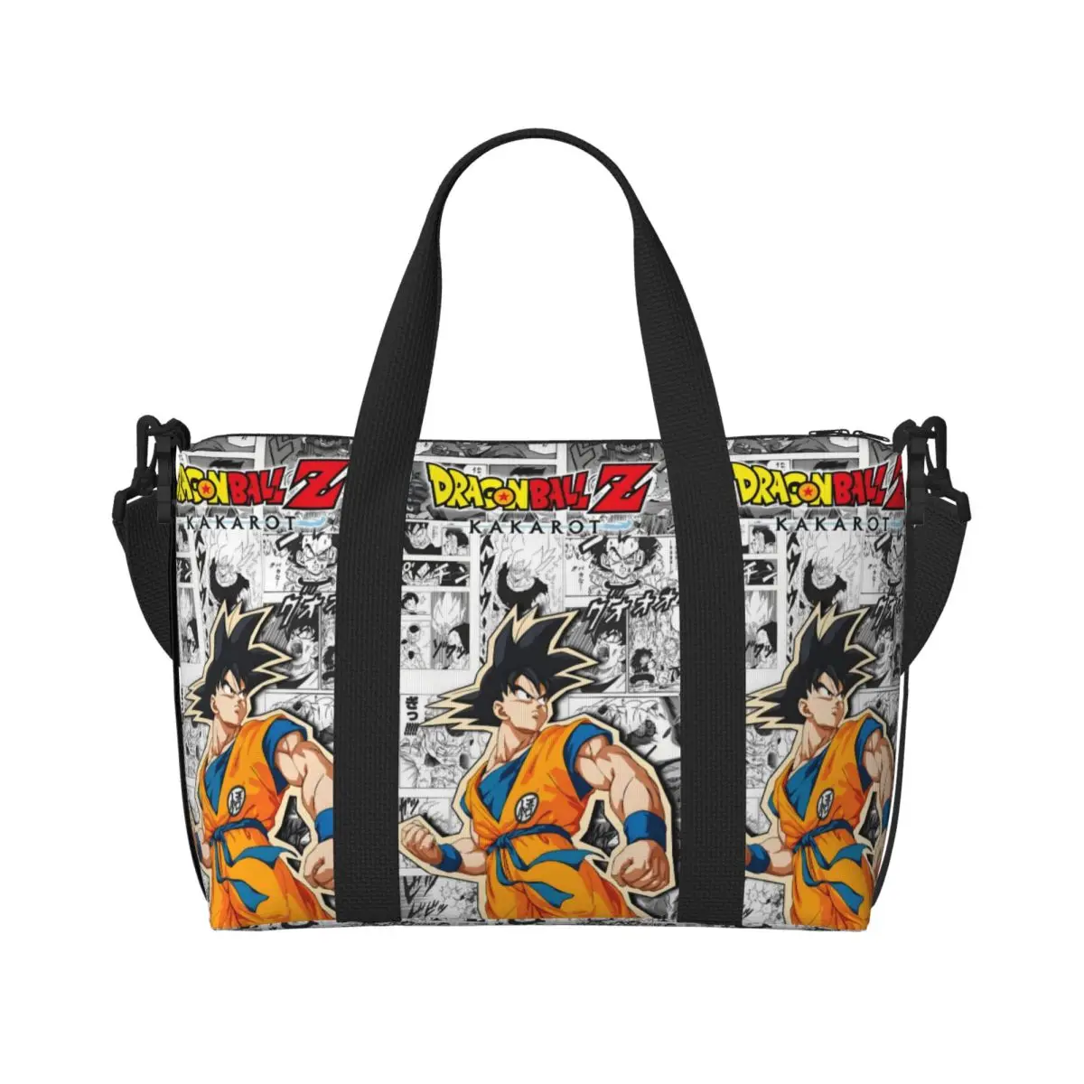

Custom D-Dragon B-Ball Z Gokus Adorable Anime Beach Tote Bag Women Cute Cartoon Big Compartment Gym Beach Travel Bags