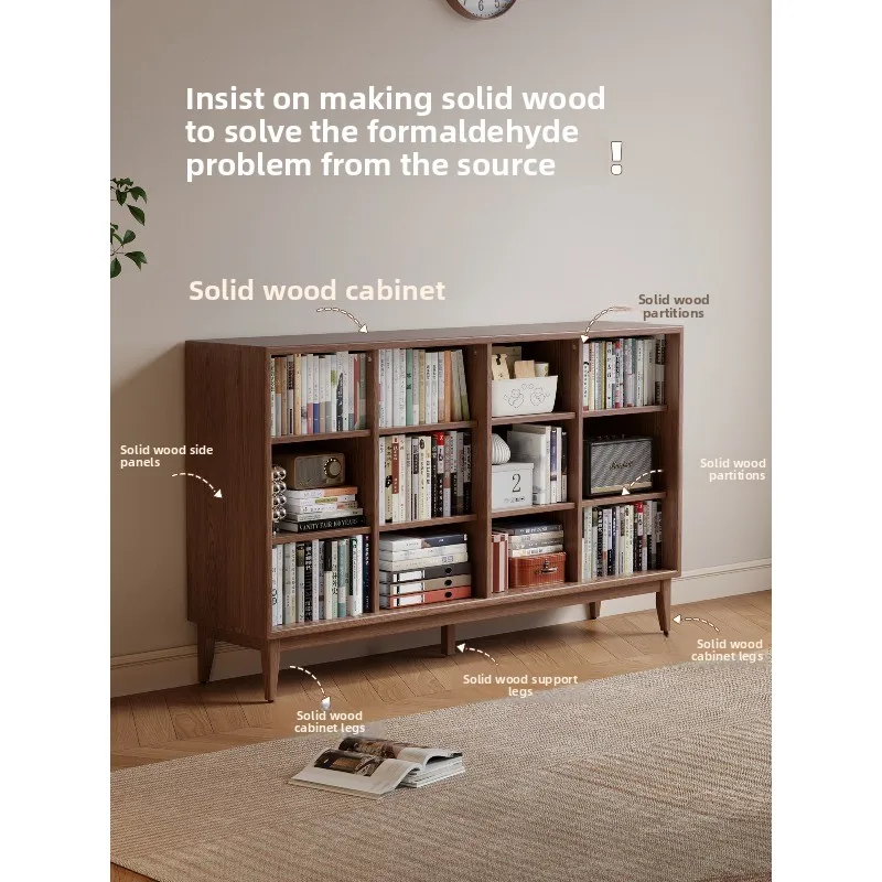 Bookcase and Locker Integrated Combination, Dust-proof Bookshelf, Living Room Home Storage Floor-to-ceiling Low Bookcase